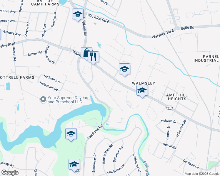 map of restaurants, bars, coffee shops, grocery stores, and more near 4418 Arnwood Road in Richmond