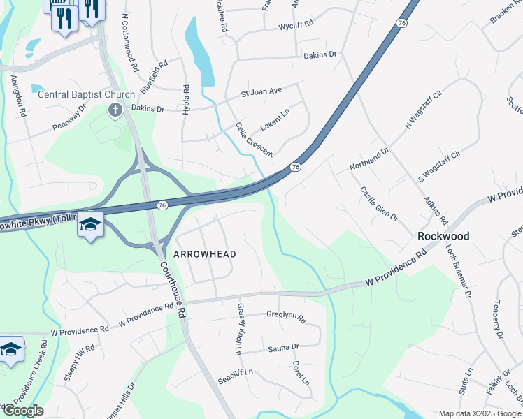 map of restaurants, bars, coffee shops, grocery stores, and more near 10202 Claybar Trail in Richmond