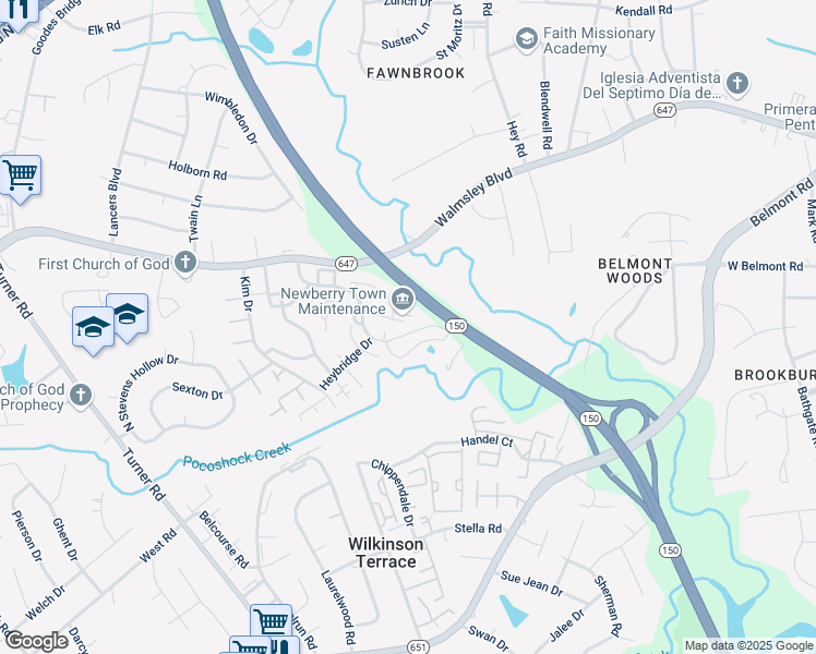 map of restaurants, bars, coffee shops, grocery stores, and more near 2900 Ennismore Court in Richmond