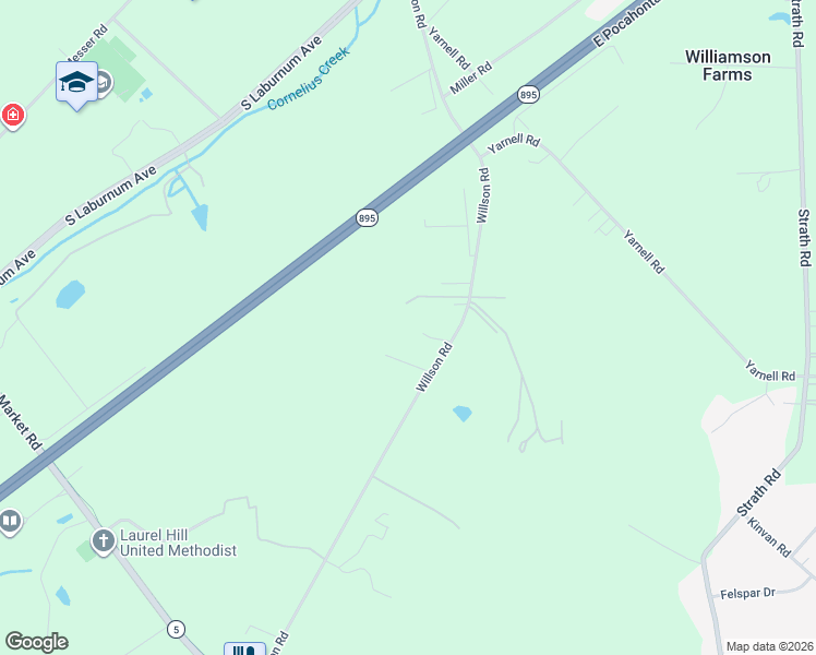 map of restaurants, bars, coffee shops, grocery stores, and more near 7330 Willson Road in Richmond