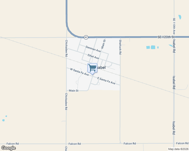 map of restaurants, bars, coffee shops, grocery stores, and more near Santa Fe Ave in Isabel