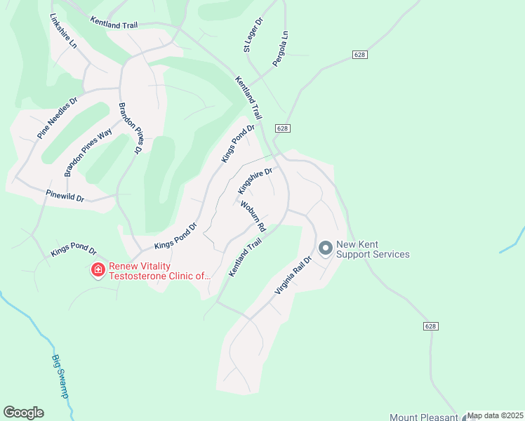 map of restaurants, bars, coffee shops, grocery stores, and more near 11678 Winding River Road in Providence Forge
