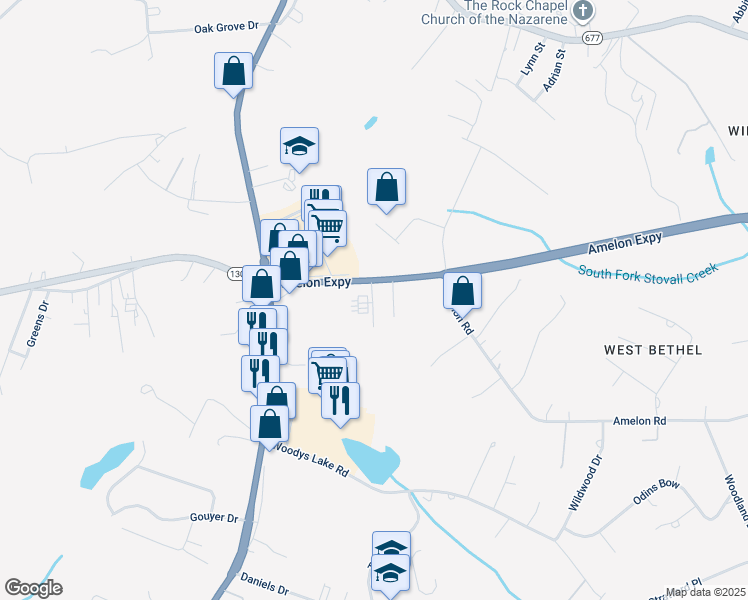 map of restaurants, bars, coffee shops, grocery stores, and more near 139 Oakwood Drive in Madison Heights