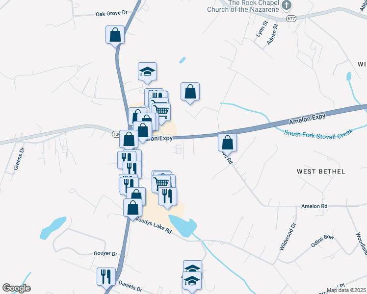 map of restaurants, bars, coffee shops, grocery stores, and more near 139 Oakwood Drive in Madison Heights