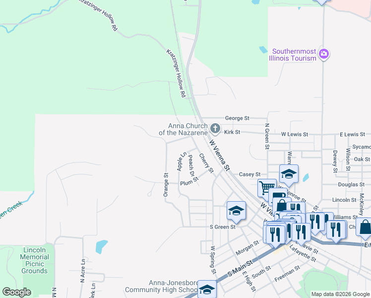 map of restaurants, bars, coffee shops, grocery stores, and more near 100-192 Apple Ln in Anna