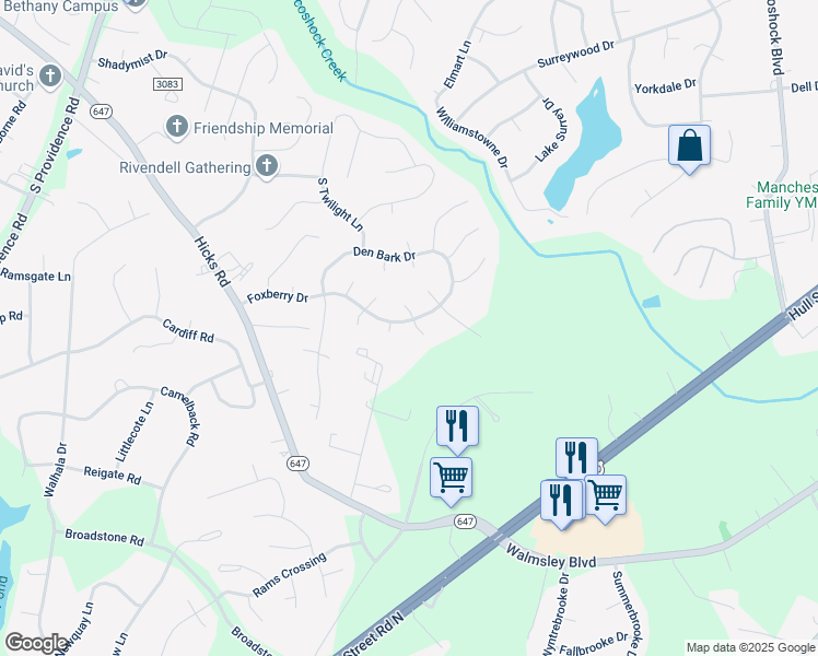 map of restaurants, bars, coffee shops, grocery stores, and more near 2606 South Cropper Court in Richmond