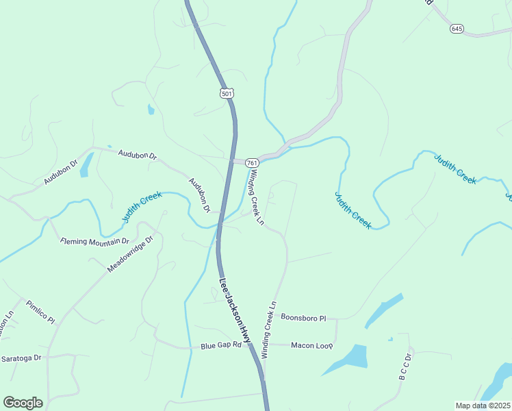 map of restaurants, bars, coffee shops, grocery stores, and more near 1621 Winding Creek Lane in Lynchburg
