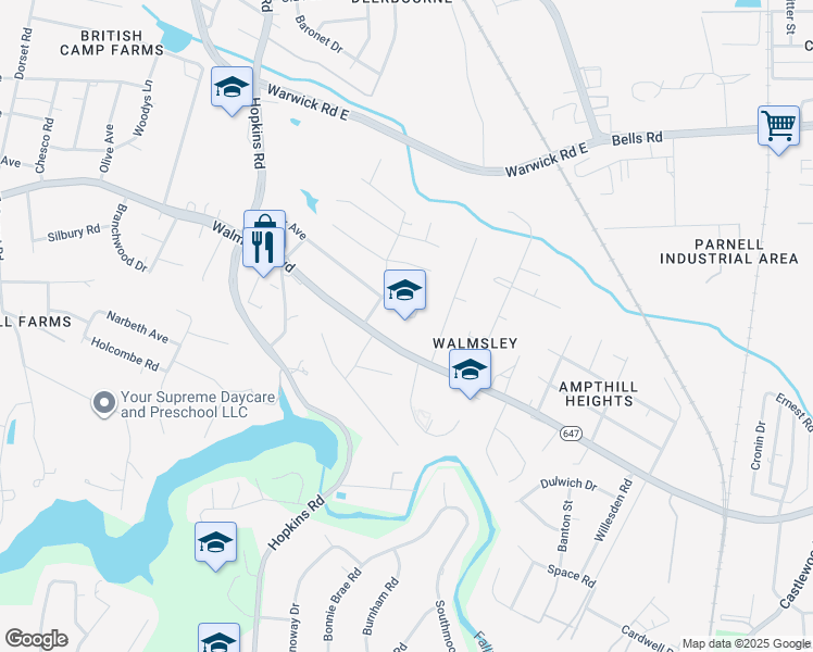map of restaurants, bars, coffee shops, grocery stores, and more near in Richmond