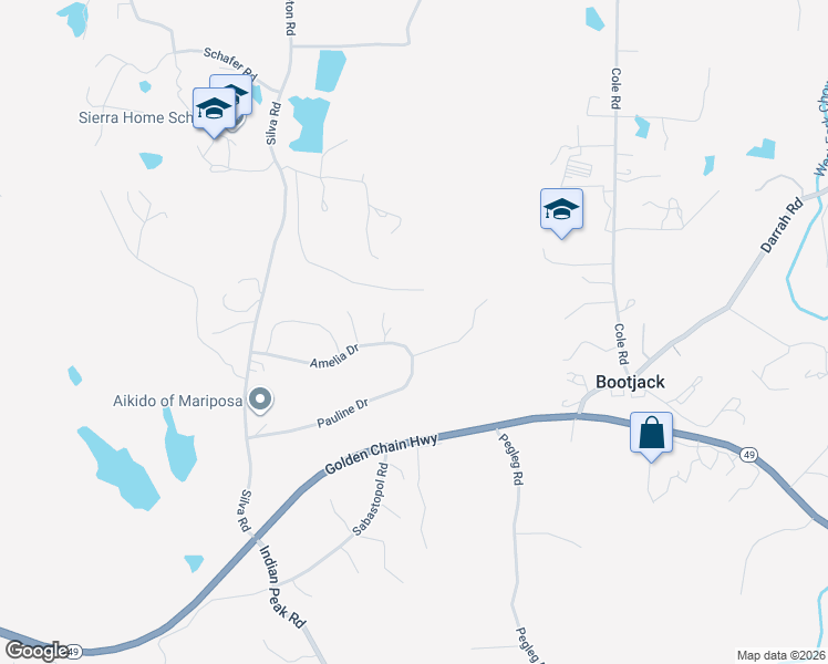 map of restaurants, bars, coffee shops, grocery stores, and more near 3978 Spring Court in Mariposa
