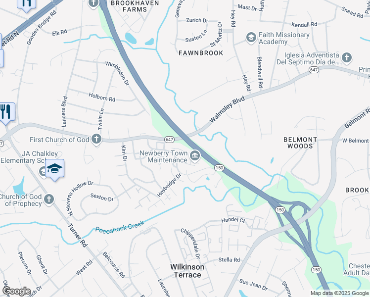 map of restaurants, bars, coffee shops, grocery stores, and more near 2902 Haddington Court in Richmond