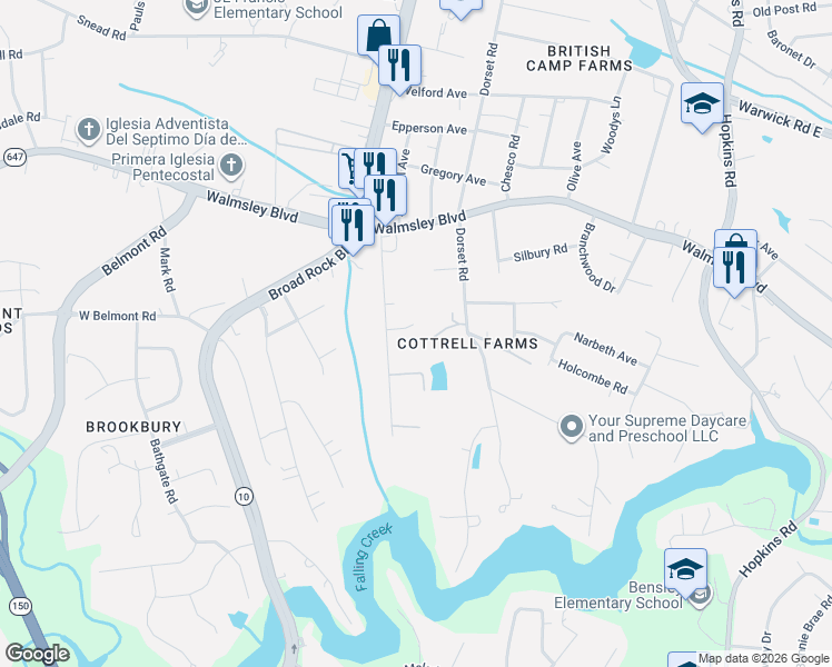 map of restaurants, bars, coffee shops, grocery stores, and more near 4703 Lucinda Lane in Richmond