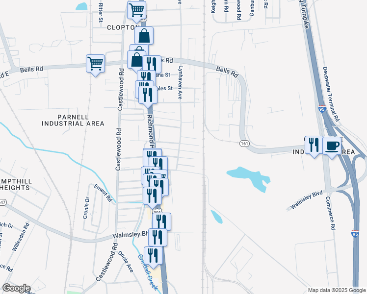 map of restaurants, bars, coffee shops, grocery stores, and more near 2414 Buford Avenue in Richmond