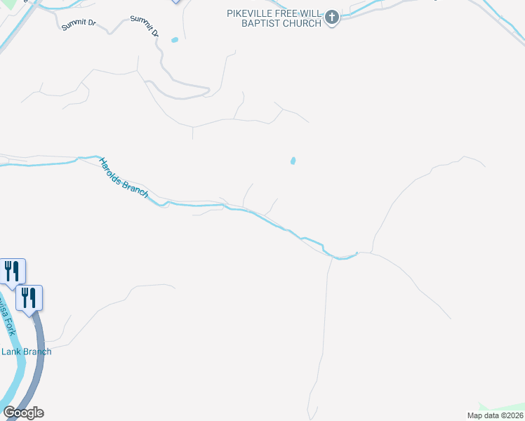 map of restaurants, bars, coffee shops, grocery stores, and more near 1-199 Stone Drive in Pikeville
