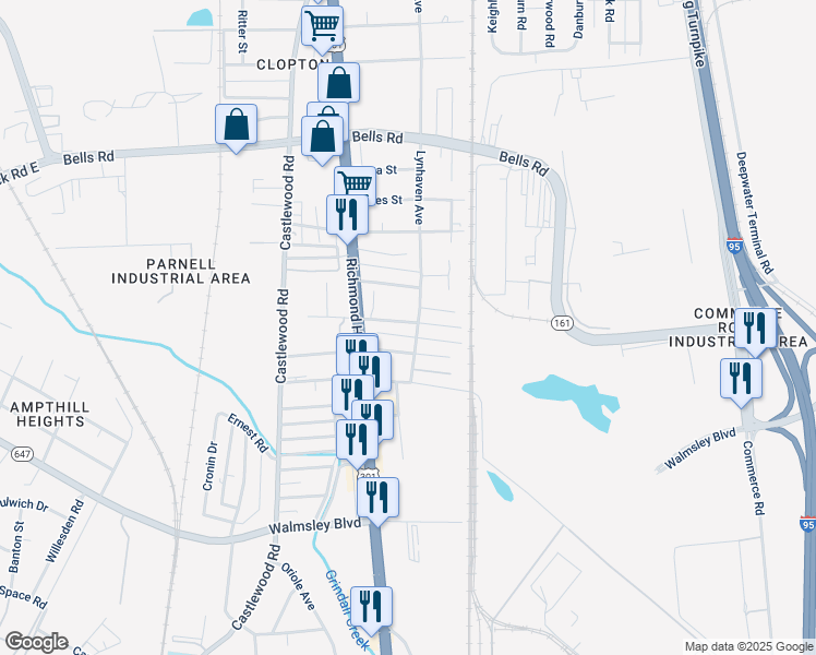 map of restaurants, bars, coffee shops, grocery stores, and more near 2502 Buford Avenue in Richmond