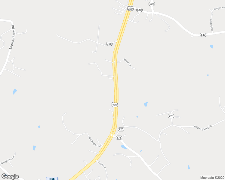 map of restaurants, bars, coffee shops, grocery stores, and more near 6457 Roanoke Road in Fincastle