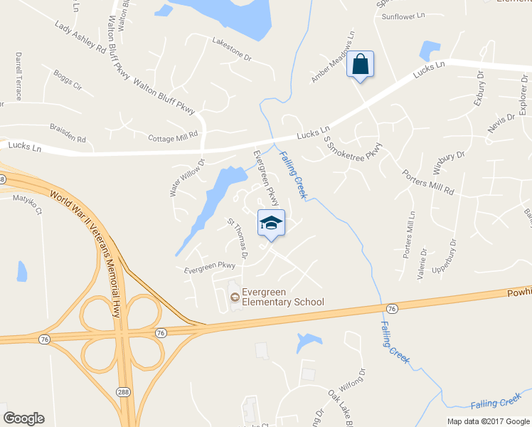map of restaurants, bars, coffee shops, grocery stores, and more near 1427 Groton Court in Midlothian