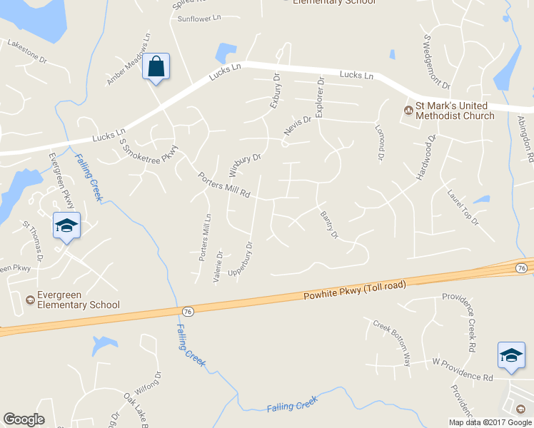 map of restaurants, bars, coffee shops, grocery stores, and more near 1612 Westbury Ridge Drive in Midlothian