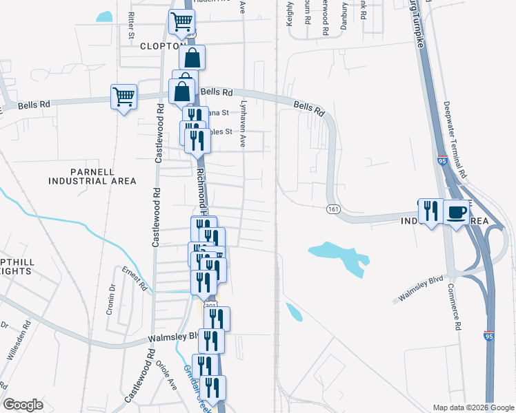 map of restaurants, bars, coffee shops, grocery stores, and more near 2414 Buford Avenue in Richmond