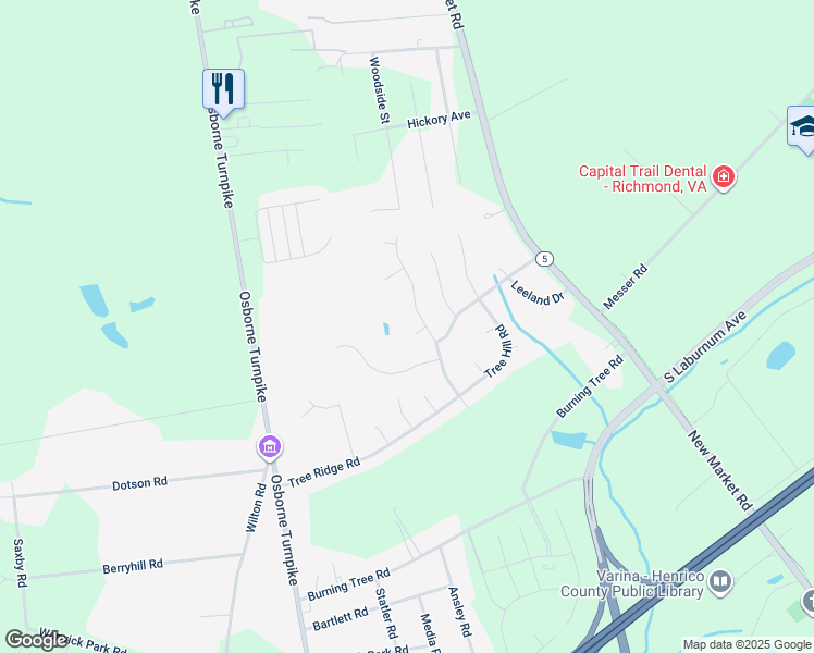 map of restaurants, bars, coffee shops, grocery stores, and more near 1405 Bogle Court in Richmond