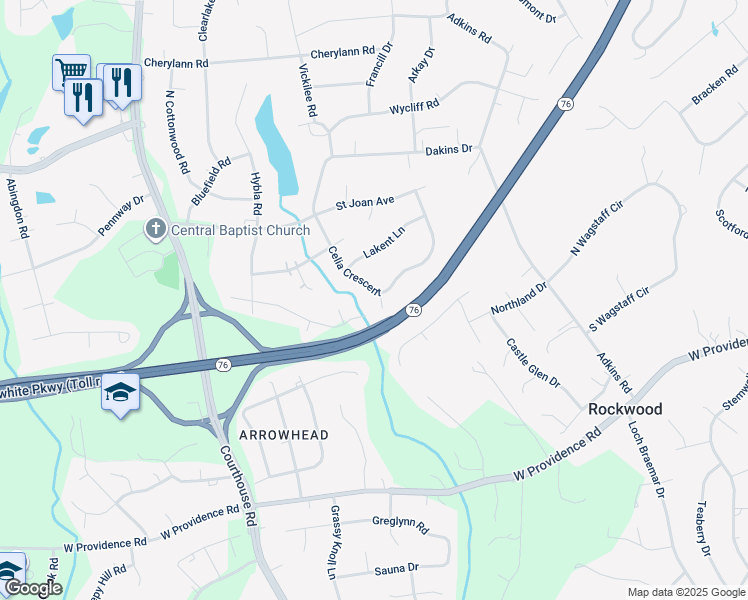map of restaurants, bars, coffee shops, grocery stores, and more near 1730 Celia Crescent in Chesterfield County