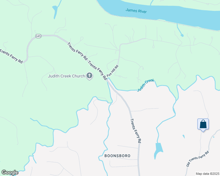 map of restaurants, bars, coffee shops, grocery stores, and more near 109 Trents Ferry Road in Lynchburg