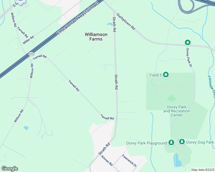 map of restaurants, bars, coffee shops, grocery stores, and more near 7210 Strath Road in Richmond