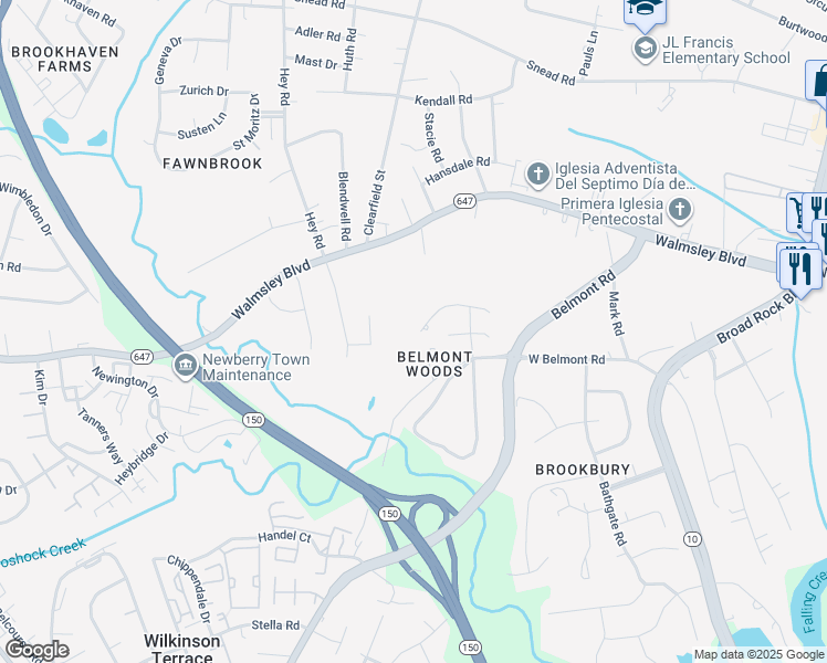 map of restaurants, bars, coffee shops, grocery stores, and more near 3511 Skipping Rock Way in Richmond