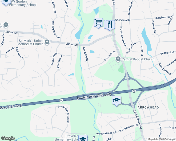 map of restaurants, bars, coffee shops, grocery stores, and more near 1400 Abingdon Road in Richmond