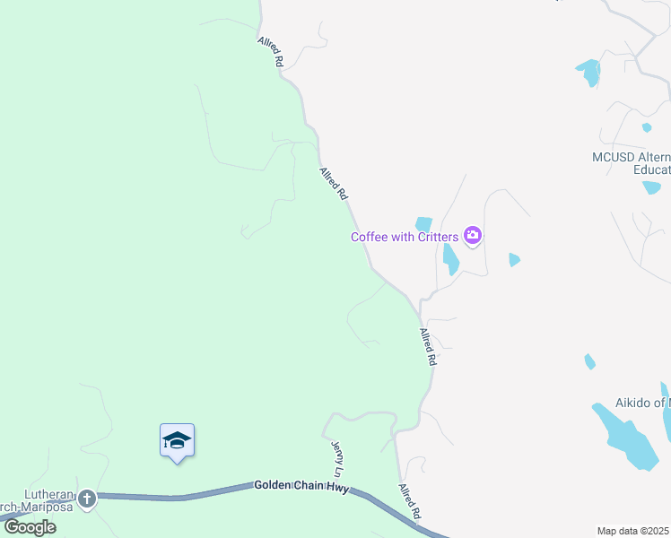map of restaurants, bars, coffee shops, grocery stores, and more near 5153 Allred Road in Mariposa