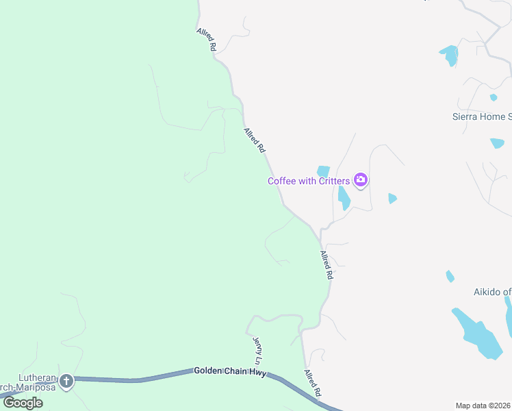 map of restaurants, bars, coffee shops, grocery stores, and more near 5153 Allred Road in Mariposa
