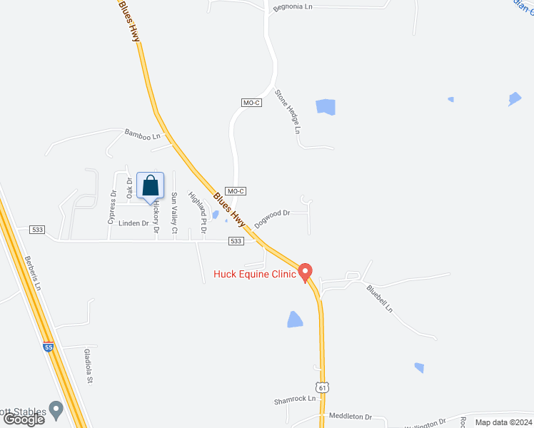 map of restaurants, bars, coffee shops, grocery stores, and more near 147 Dogwood Drive in Jackson