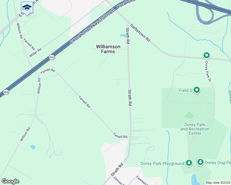 map of restaurants, bars, coffee shops, grocery stores, and more near 7210 Strath Road in Richmond