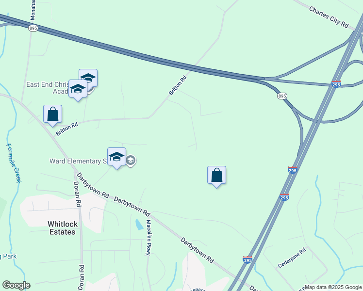 map of restaurants, bars, coffee shops, grocery stores, and more near 7100 Pavlovich Lane in Richmond