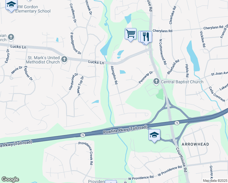 map of restaurants, bars, coffee shops, grocery stores, and more near 1400 Abingdon Road in Richmond