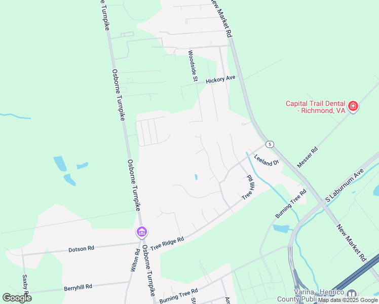 map of restaurants, bars, coffee shops, grocery stores, and more near 1405 Woodside Court in Richmond