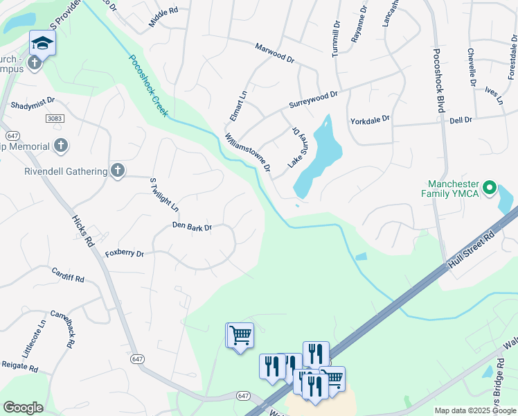 map of restaurants, bars, coffee shops, grocery stores, and more near 8101 Rasper Court in Richmond