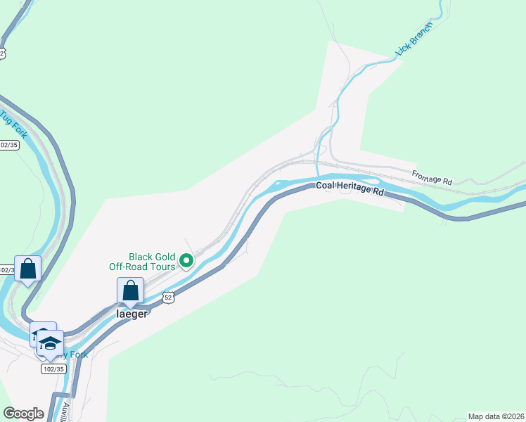 map of restaurants, bars, coffee shops, grocery stores, and more near Coal Heritage Road in Iaeger