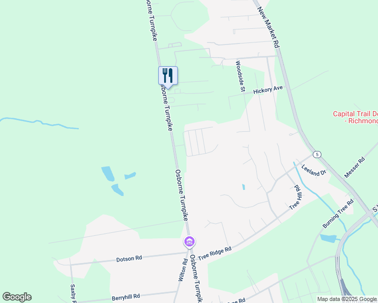 map of restaurants, bars, coffee shops, grocery stores, and more near 1513 Village Field Drive in Henrico
