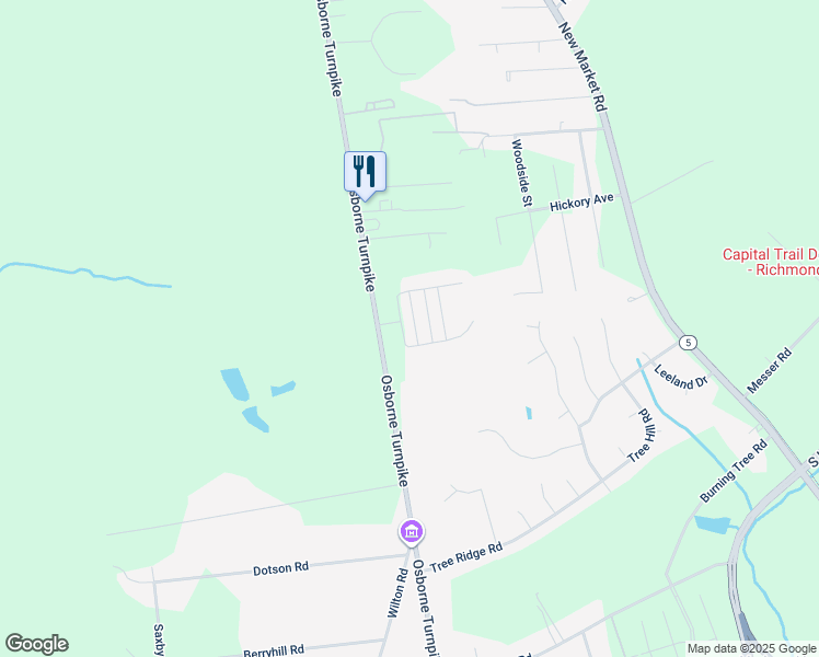 map of restaurants, bars, coffee shops, grocery stores, and more near 1509 Village Field Drive in Richmond