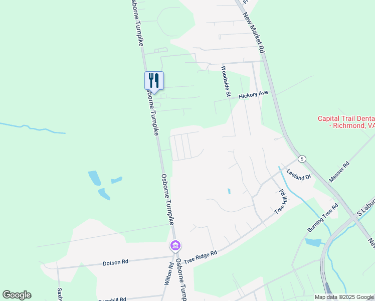map of restaurants, bars, coffee shops, grocery stores, and more near 7125 Village Field Place in Richmond