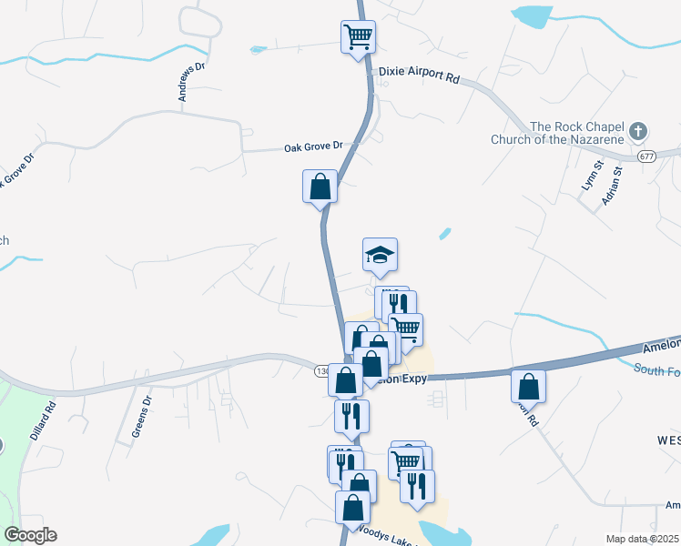 map of restaurants, bars, coffee shops, grocery stores, and more near 3975 South Amherst Highway in Madison Heights