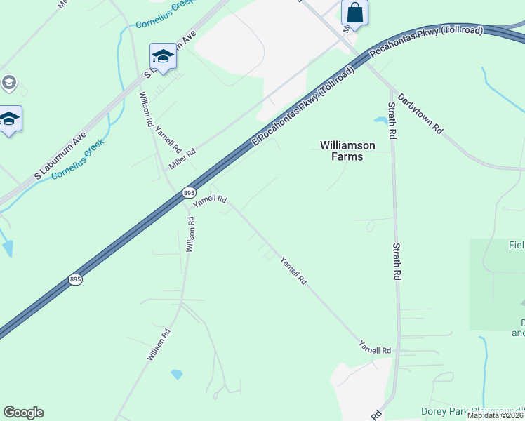 map of restaurants, bars, coffee shops, grocery stores, and more near 7081 Yarnell Court in Richmond