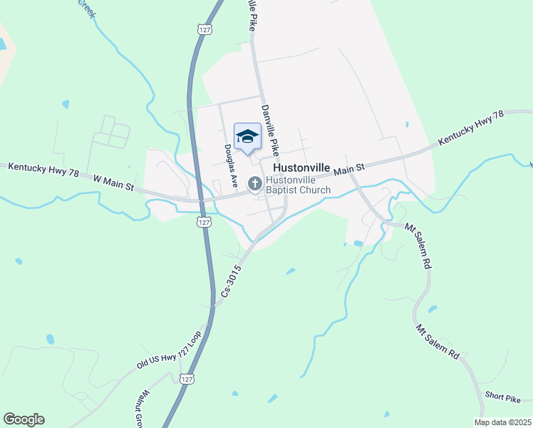 map of restaurants, bars, coffee shops, grocery stores, and more near 40 College Street in Hustonville