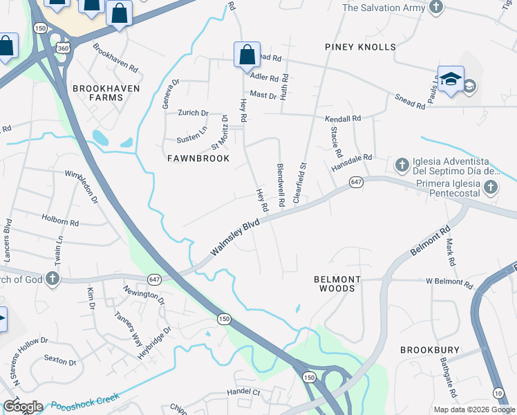 map of restaurants, bars, coffee shops, grocery stores, and more near 2926 Hey Road in Richmond