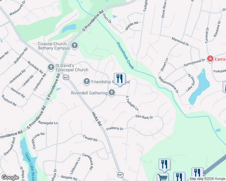 map of restaurants, bars, coffee shops, grocery stores, and more near 1741 White Cedar Lane in Richmond