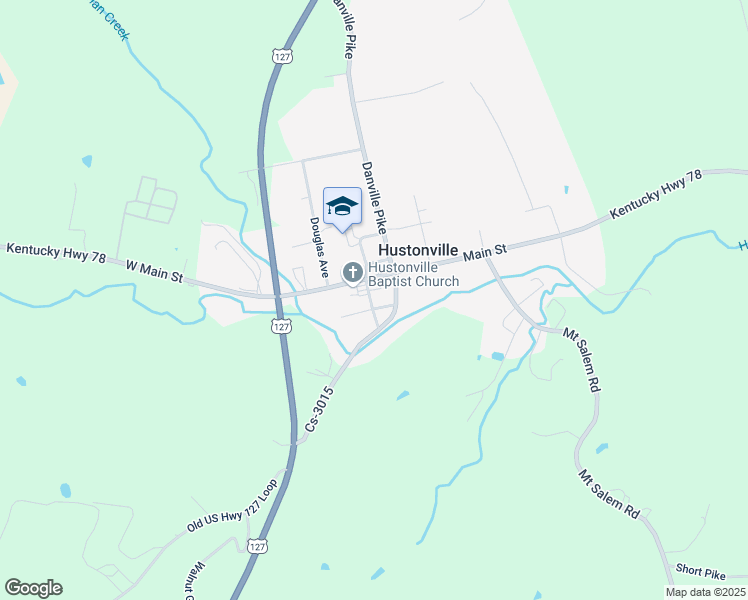 map of restaurants, bars, coffee shops, grocery stores, and more near 40 College Street in Hustonville