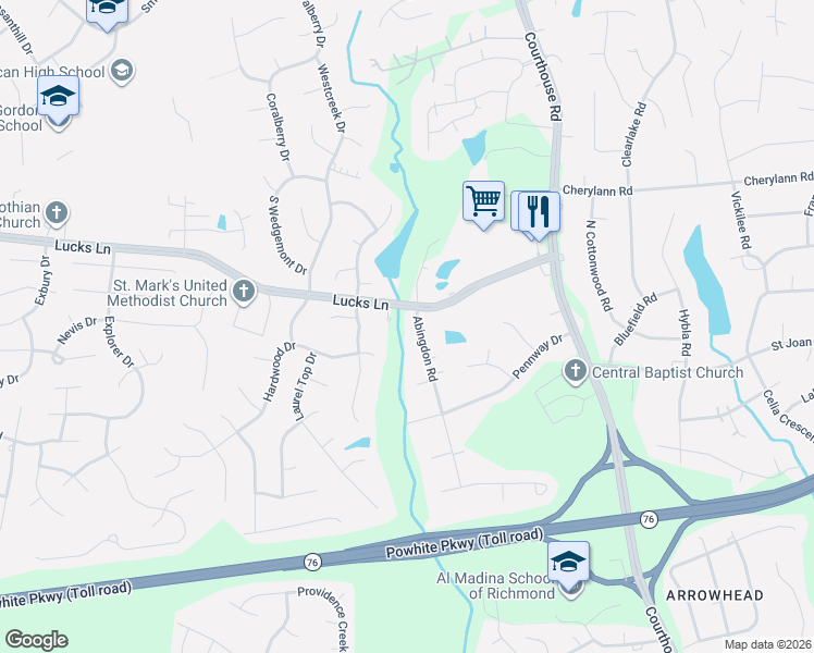 map of restaurants, bars, coffee shops, grocery stores, and more near 1210 Abingdon Rd in Richmond