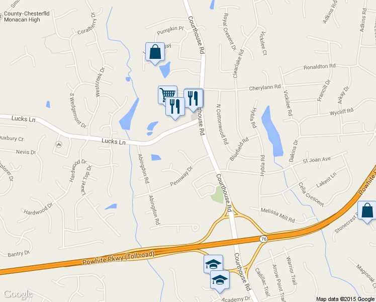map of restaurants, bars, coffee shops, grocery stores, and more near 1311 Burlington Rd in Richmond