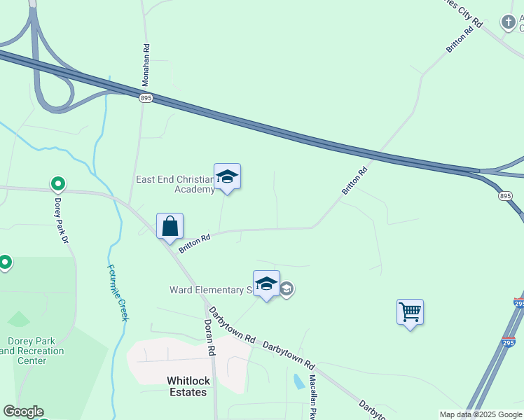 map of restaurants, bars, coffee shops, grocery stores, and more near 3360 Britton Road in Richmond