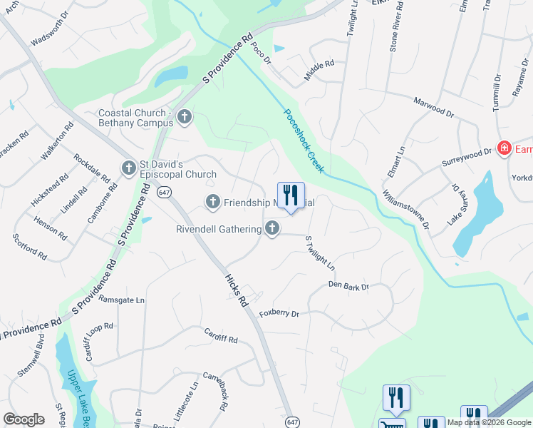 map of restaurants, bars, coffee shops, grocery stores, and more near 1741 White Cedar Lane in Richmond